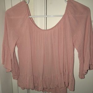 Ruffle off the shoulder top